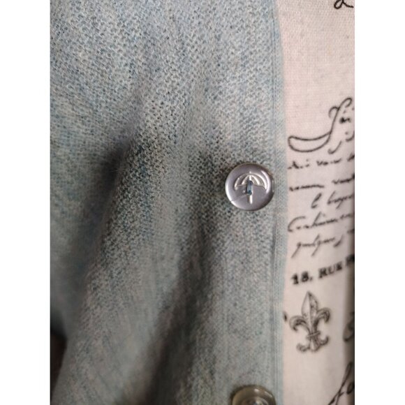 Vintage Robert Bruce Women's Medium Cardigan Light Blue Alpaca Wool Union Made - Picture 4 of 8